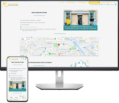 Site e-commerce Piece PC portable (groupe Atelier du portable)